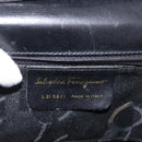 Salvatore Ferragamo Vara Ribbon Hand Bag Leather 2way Black Gold Auth ka2379-18