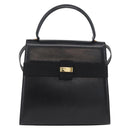 Salvatore Ferragamo Vara Ribbon Hand Bag Leather 2way Black Gold Auth ka2379-2