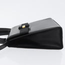 Salvatore Ferragamo Vara Ribbon Hand Bag Leather 2way Black Gold Auth ka2379-5