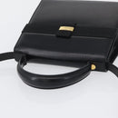 Salvatore Ferragamo Vara Ribbon Hand Bag Leather 2way Black Gold Auth ka2379-6