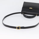 Salvatore Ferragamo Vara Ribbon Hand Bag Leather 2way Black Gold Auth ka2379-9