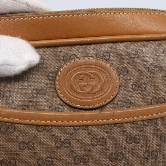 GUCCI Micro GG Supreme Shoulder Bag PVC Beige Gold 007 113 0095 Auth ka238