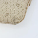Christian Dior Honeycomb Canvas Shoulder Bag PVC Beige Gold Auth ka2388-15