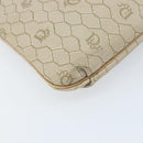 Christian Dior Honeycomb Canvas Shoulder Bag PVC Beige Gold Auth ka2388-16