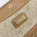 Christian Dior Honeycomb Canvas Shoulder Bag PVC Beige Gold Auth ka2388-11