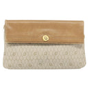 Christian Dior Honeycomb Canvas Shoulder Bag PVC Beige Gold Auth ka2388-13