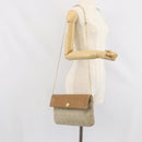 Christian Dior Honeycomb Canvas Shoulder Bag PVC Beige Gold Auth ka2388-22