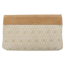 Christian Dior Honeycomb Canvas Shoulder Bag PVC Beige Gold Auth ka2388-2