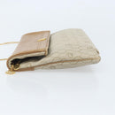 Christian Dior Honeycomb Canvas Shoulder Bag PVC Beige Gold Auth ka2388-4