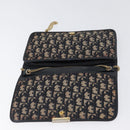 Christian Dior Chain Trotter Canvas Umhängetasche Navy Gold Auth ka2389-14