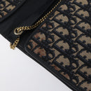 Christian Dior Chain Trotter Canvas Umhängetasche Navy Gold Auth ka2389-15