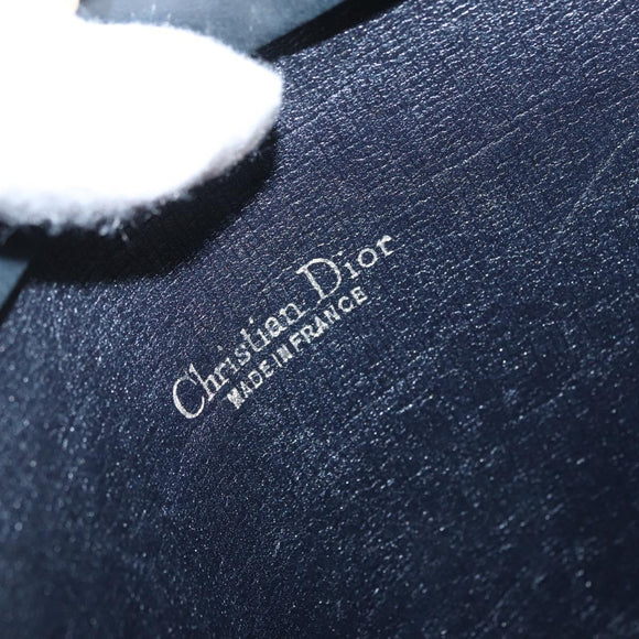 Christian Dior Chain Trotter Canvas Umhängetasche Navy Gold Auth ka2389