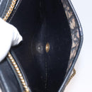 Christian Dior Chain Trotter Canvas Umhängetasche Navy Gold Auth ka2389-17