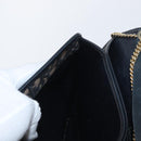 Christian Dior Chain Trotter Canvas Umhängetasche Navy Gold Auth ka2389-19