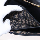 Christian Dior Chain Trotter Canvas Umhängetasche Navy Gold Auth ka2389-21
