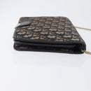 Christian Dior Chain Trotter Canvas Umhängetasche Navy Gold Auth ka2389-4