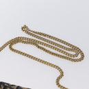 Christian Dior Chain Trotter Canvas Umhängetasche Navy Gold Auth ka2389-7