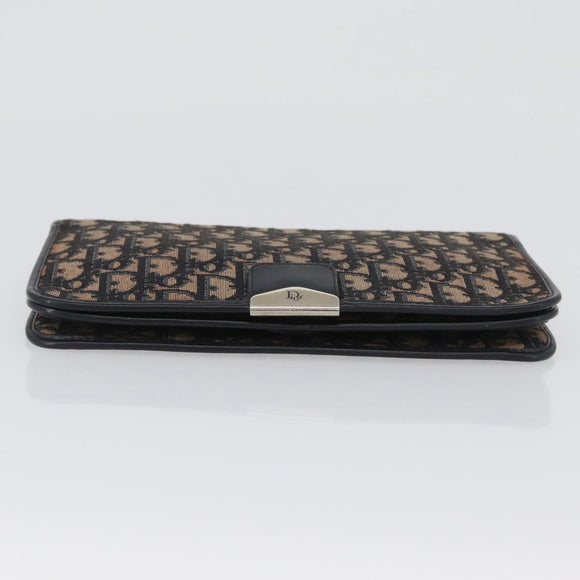 Christian Dior Chain Trotter Canvas Umhängetasche Navy Gold Auth ka2389