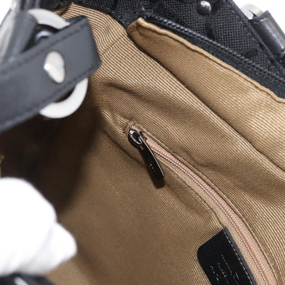 Salvatore Ferragamo Gancini Tote Bag Canvas Black Auth ka2394