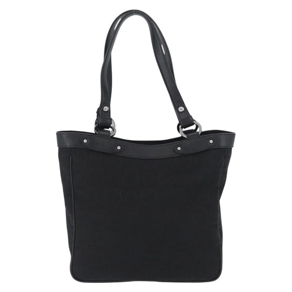 Salvatore Ferragamo Gancini Tote Bag Canvas Black Auth ka2394