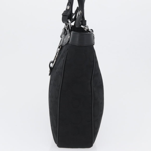 Salvatore Ferragamo Gancini Tote Bag Canvas Black Auth ka2394