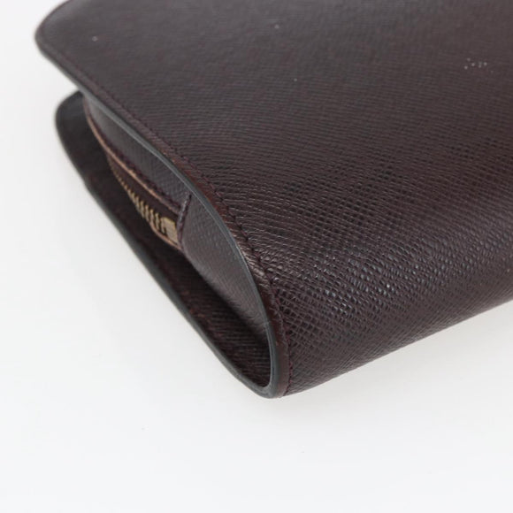 LOUIS VUITTON Taiga Baikal Clutch Bag Acajou M30186 LV Auth ka2397