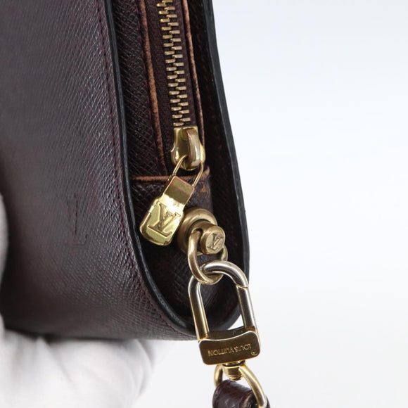LOUIS VUITTON Taiga Baikal Clutch Bag Acajou M30186 LV Auth ka2397