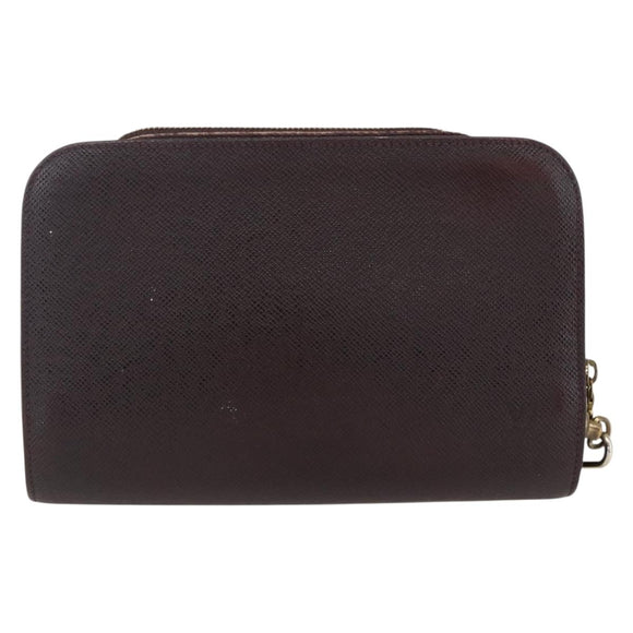 LOUIS VUITTON Taiga Baikal Clutch Bag Acajou M30186 LV Auth ka2397