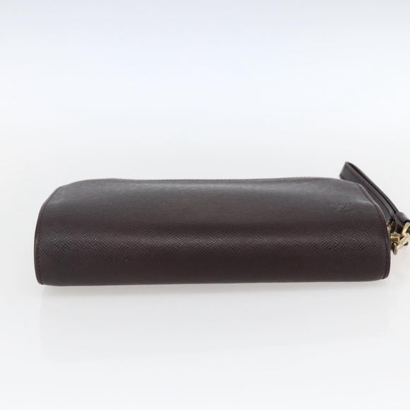 LOUIS VUITTON Taiga Baikal Clutch Bag Acajou M30186 LV Auth ka2397