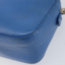 Salvatore Ferragamo Vala Chain Shoulder Bag Leather Blue Gold Auth ka240-10