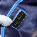 Salvatore Ferragamo Vala Chain Shoulder Bag Leather Blue Gold Auth ka240-16