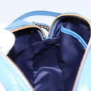 Salvatore Ferragamo Vala Chain Shoulder Bag Leather Blue Gold Auth ka240-19