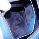 Salvatore Ferragamo Vala Chain Shoulder Bag Leather Blue Gold Auth ka240-20