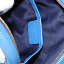 Salvatore Ferragamo Vala Chain Shoulder Bag Leather Blue Gold Auth ka240-21