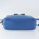 Salvatore Ferragamo Vala Chain Shoulder Bag Leather Blue Gold Auth ka240-9