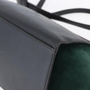 CELINE Trapeze Medium Hand Bag Leather 2way Red Green gold Auth ka241-17