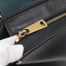 CELINE Trapeze Medium Hand Bag Leather 2way Red Green gold Auth ka241-19