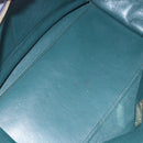 CELINE Trapeze Medium Hand Bag Leather 2way Red Green gold Auth ka241-11