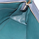 CELINE Trapeze Medium Hand Bag Leather 2way Red Green gold Auth ka241-21