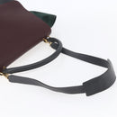 CELINE Trapeze Medium Hand Bag Leather 2way Red Green gold Auth ka241-8