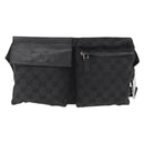 GUCCI GG Canvas Waist bag Black Silver 28566 Auth ka2413-13