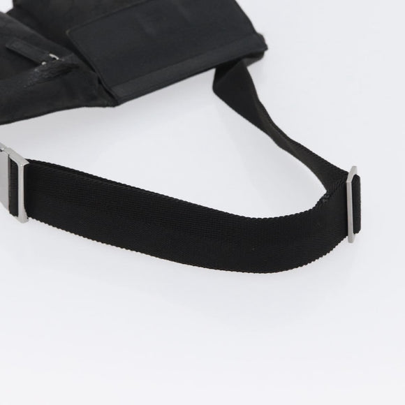 GUCCI GG Canvas Waist bag Black Silver 28566 Auth ka2413