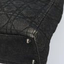 Christian Dior Lady Dior Canage Tote Bag Denim 2way Black Silver Auth ka2427A-9