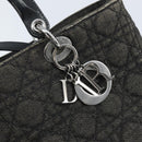 Christian Dior Lady Dior Canage Tote Bag Denim 2way Black Silver Auth ka2427A-19