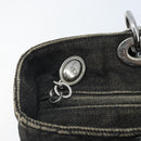 Christian Dior Lady Dior Canage Tote Bag Denim 2way Black Silver Auth ka2427A-10