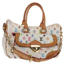 LOUIS VUITTON Monogram Multicolor Rita Hand Bag 2way White M40125 LV Auth ka242AV-1