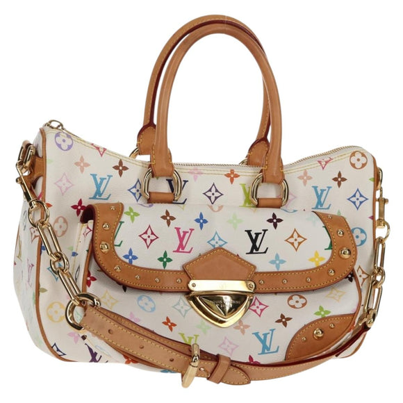 LOUIS VUITTON Monogram Multicolor Rita Hand Bag 2way White M40125 LV Auth ka242AV