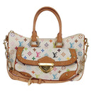 LOUIS VUITTON Monogram Multicolor Rita Hand Bag 2way White M40125 LV Auth ka242AV-13
