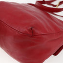 LOEWE Anagram Shoulder Bag Leather Red Gold Auth ka2445-15