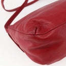 LOEWE Anagram Shoulder Bag Leather Red Gold Auth ka2445-16